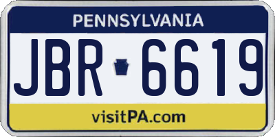 PA license plate JBR6619