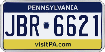 PA license plate JBR6621