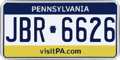 PA license plate JBR6626