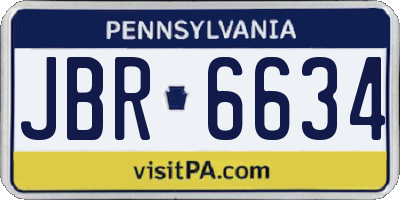 PA license plate JBR6634