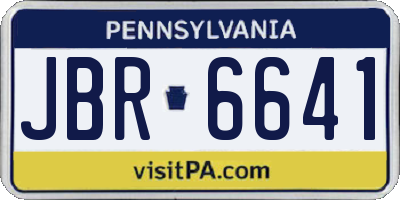 PA license plate JBR6641