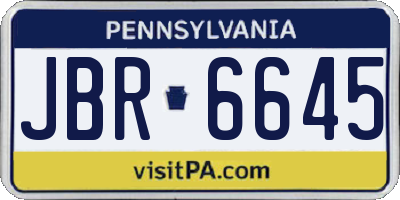 PA license plate JBR6645