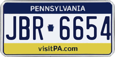 PA license plate JBR6654