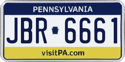 PA license plate JBR6661