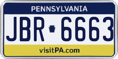 PA license plate JBR6663