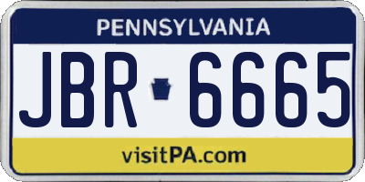 PA license plate JBR6665