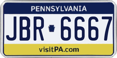 PA license plate JBR6667