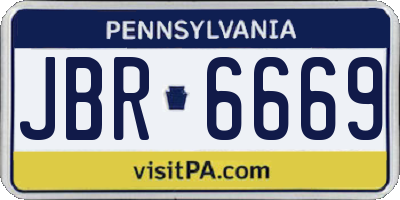 PA license plate JBR6669