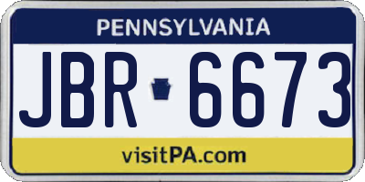 PA license plate JBR6673