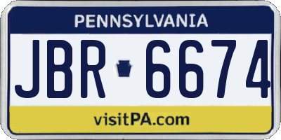 PA license plate JBR6674