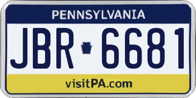 PA license plate JBR6681