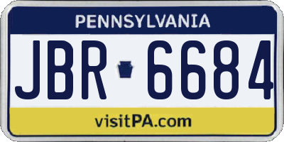 PA license plate JBR6684