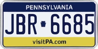PA license plate JBR6685