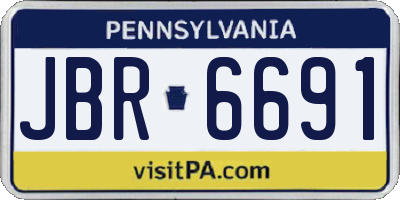 PA license plate JBR6691