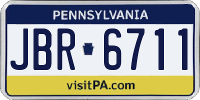 PA license plate JBR6711