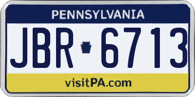 PA license plate JBR6713
