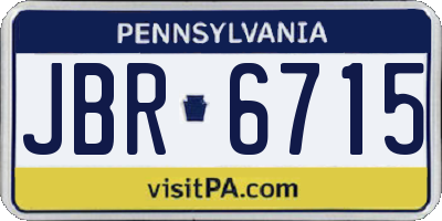PA license plate JBR6715
