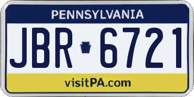 PA license plate JBR6721