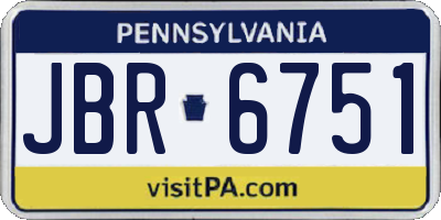 PA license plate JBR6751