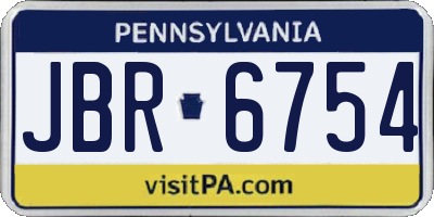 PA license plate JBR6754
