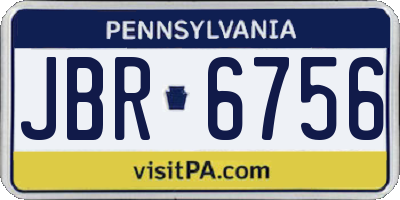 PA license plate JBR6756
