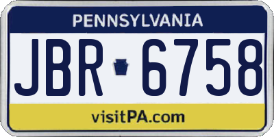 PA license plate JBR6758