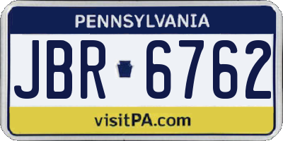 PA license plate JBR6762