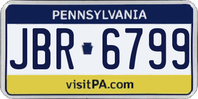 PA license plate JBR6799