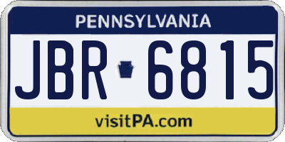 PA license plate JBR6815