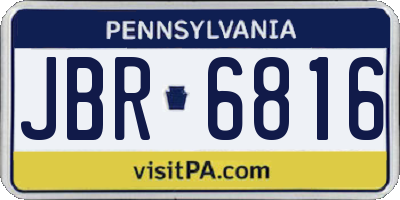 PA license plate JBR6816