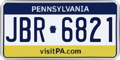 PA license plate JBR6821