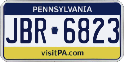 PA license plate JBR6823