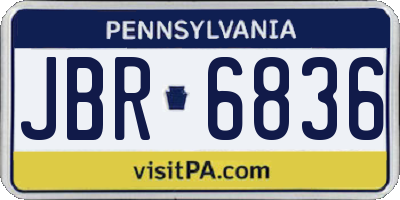 PA license plate JBR6836