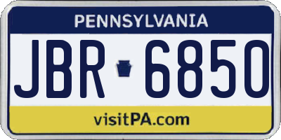PA license plate JBR6850