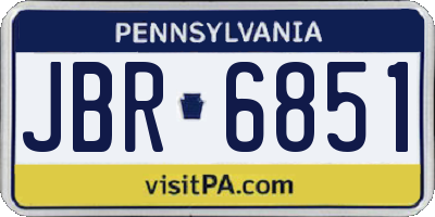 PA license plate JBR6851