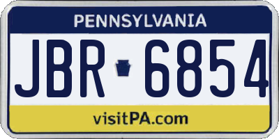 PA license plate JBR6854