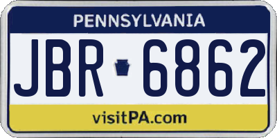 PA license plate JBR6862