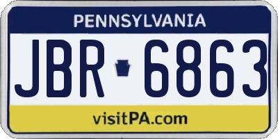 PA license plate JBR6863
