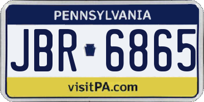 PA license plate JBR6865