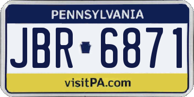 PA license plate JBR6871