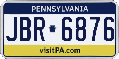 PA license plate JBR6876