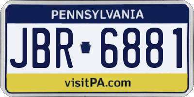 PA license plate JBR6881