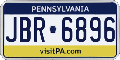 PA license plate JBR6896