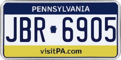 PA license plate JBR6905