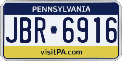 PA license plate JBR6916