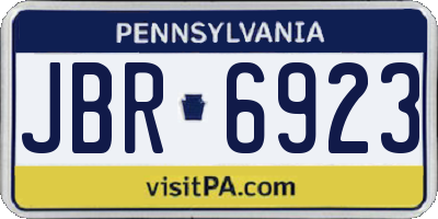 PA license plate JBR6923