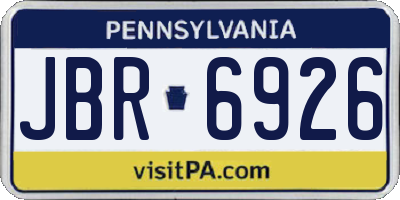 PA license plate JBR6926