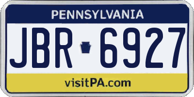 PA license plate JBR6927