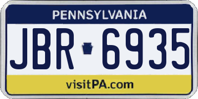 PA license plate JBR6935