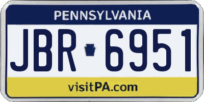 PA license plate JBR6951